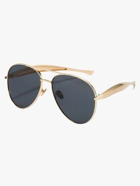 Gold Aviator Sunglasses with Dark Lenses